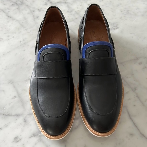 NEW Filipe Sousa Collection Eureka Leather Loafers Boat Shoes Blue and Black 41 - Picture 2 of 11